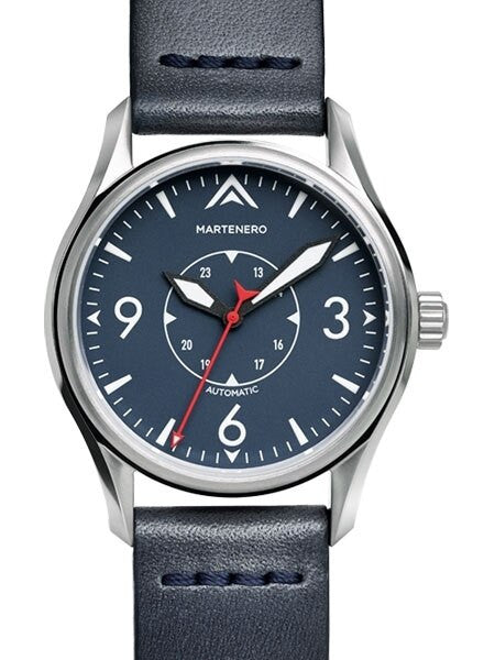 Martenero Ace Automatic Pilot Watch with Marine Blue Dial, Sapphire Crystal #ACE007