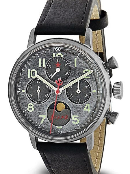 Red Star Mechanical Chronograph Watch with Moonphase #7756G-A