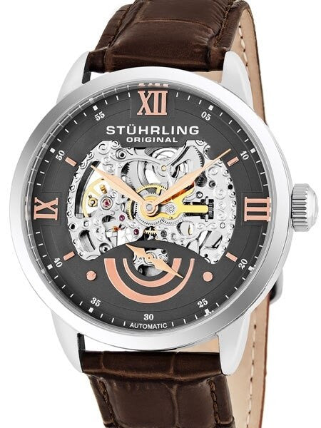 Stuhrling Executive II Semi-Skeleton Automatic Watch with 44mm Case #574.03