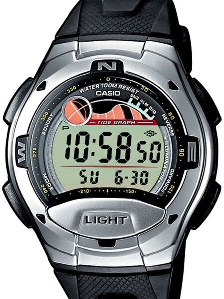 Casio Digital Sports Chrongraph Watch with Tide Graph, Moonphase #W-753-1AV