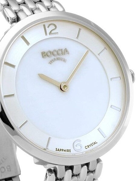 Boccia Ladies Quartz Watch with MOP Dial, Titanium Case and Matching Bracelet #3244-05