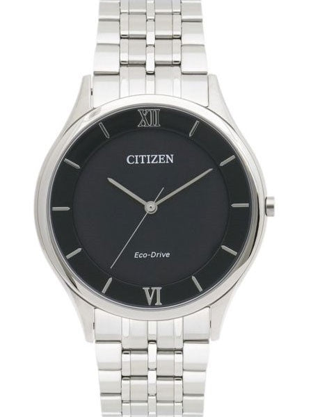Citizen Ultra-Thin Stiletto Eco-Drive Dress Watch with Black Dial and Sapphire Crystal #AR0071-59E