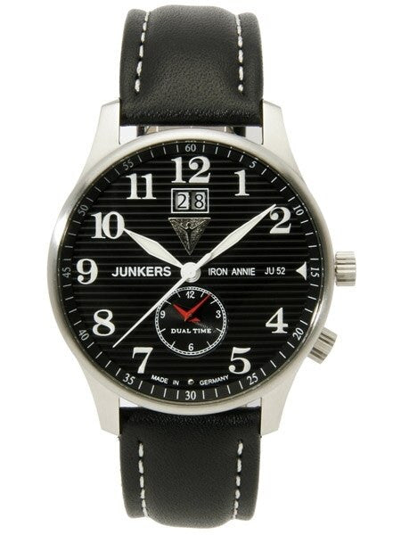 Scratch and Dent - Junkers Iron Annie Big Date, Dual Time Watch with Corrugated Dial #6640-2
