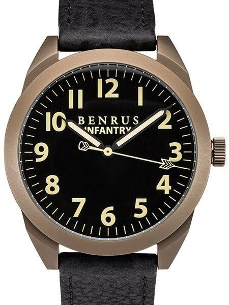 BENRUS 41mm Stainless Steel, Military-Inspired Quartz Infantry Watch #BR021J
