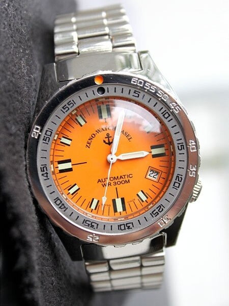 Zeno Army Dive Watch with Orange Dial and Swiss ETA Automatic Movement #465N-A5M