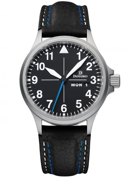 Damasko DA38 Swiss Automatic Pilot Watch with Black Dial and