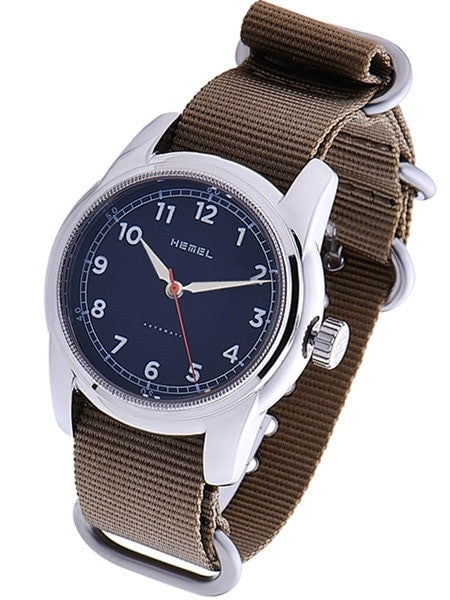 HEMEL Track Automatic Military-Styled Watch with Matte Black Dial and Sapphire Crystal #HM2