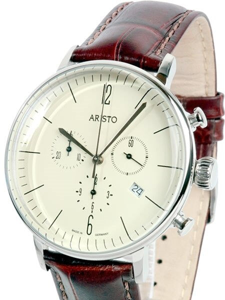 Aristo Bauhaus Swiss Quartz Chronograph Watch with 12-Hr Totalizer #4H152