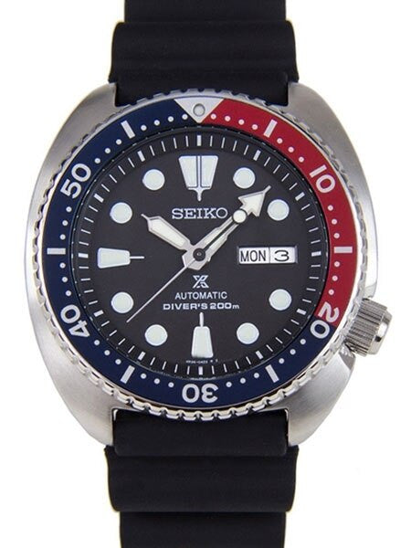 Seiko Turtle, Prospex Automatic Dive Watch with a Seiko Rubber Dive Strap #SRP779