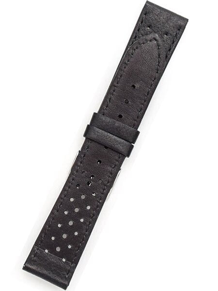Toscana Racing-Style Black Calf Leather Watch Strap SURB-H-78030