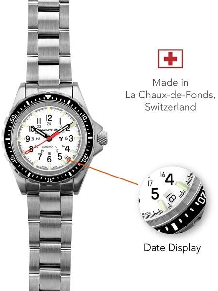 Marathon Swiss Made, (Medium) GSAR Automatic Military Divers Watch with Sapphire Crystal #WW194026BRACE-MA-WD