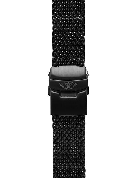 Squale 20mm Deluxe Black PVD Mesh Bracelet #1521-Mesh-PVD
