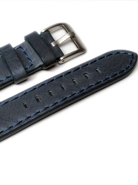 Panerai-Style Blue Leather Strap with Matching Stitching #LBV-98241M