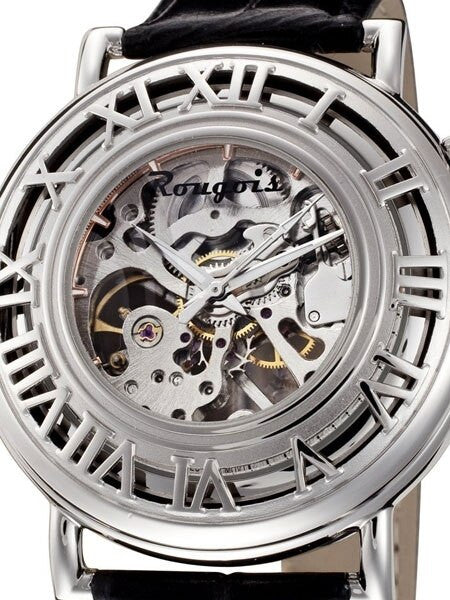 Rougois Open Skeleton Mechanical Watch with Unique Pop-Open Outer Ring #RS094