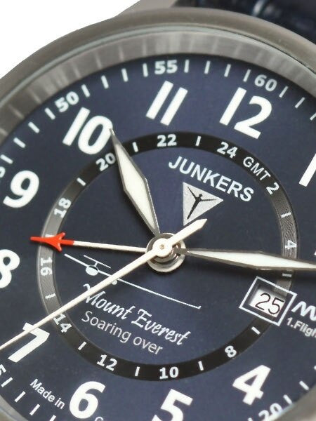 Junkers Mountain Wave Project 40mm Quartz GMT Dual Time Watch #6844-3