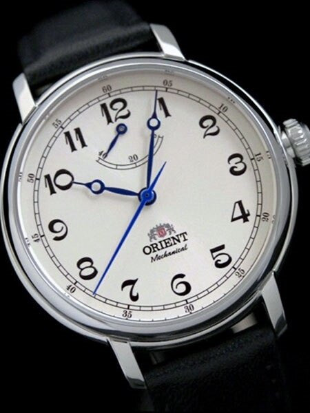 Orient Monarch Hand Winding Watch with White Dial and Power Reserve Indicator #DD03003Y