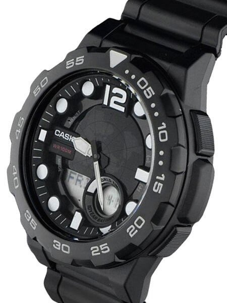 Casio Analog-Digital World Time Alarm Watch with 29 Time Zones #AEQ-100W-1A