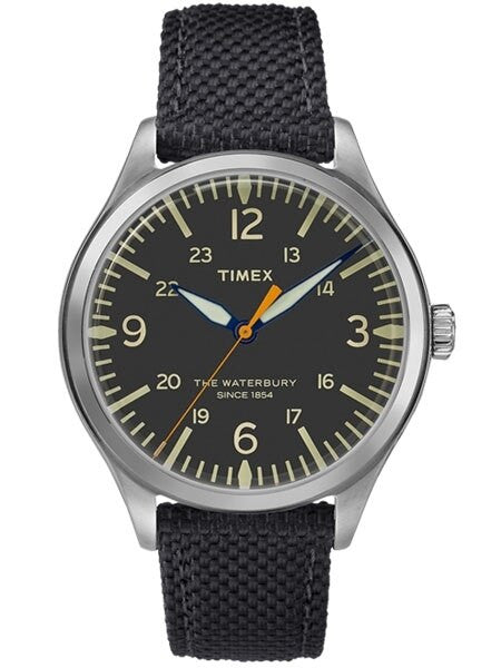 Timex 38mm Waterbury Quartz Watch with Black Dial and INDIGLO Night-Light #TW2R38800VQ
