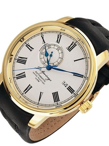J. Springs Automatic 24-Jewel Classic Goldtone Watch with 24-Hour Sub-Dial #BEG003