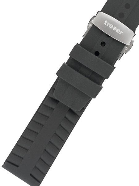 Traser OEM (22mm) Signature Silicone Rubber Watch Strap with Signed Clasp #traser45
