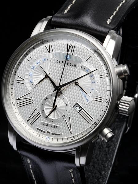 Graf Zeppelin Chronograph, Retrograde Watch with Beautiful Dial #7682-4