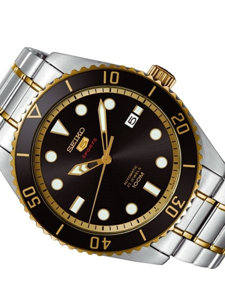Seiko 44mm Sports 5, 4R35 Automatic Watch with Date Window #SRPB94K1