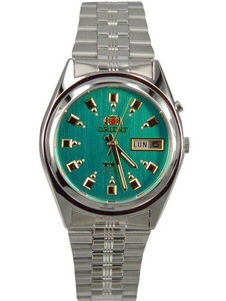 Orient Automatic Watch with Green Dial, Day-Date and SS Bracelet #EM6Q00EN