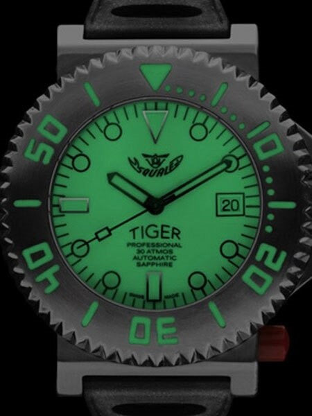 Showroom Sample- Squale Tiger, Limited Edition Swiss Automatic 300 Meter Dive watch with Locking Bezel #Tiger-Lume