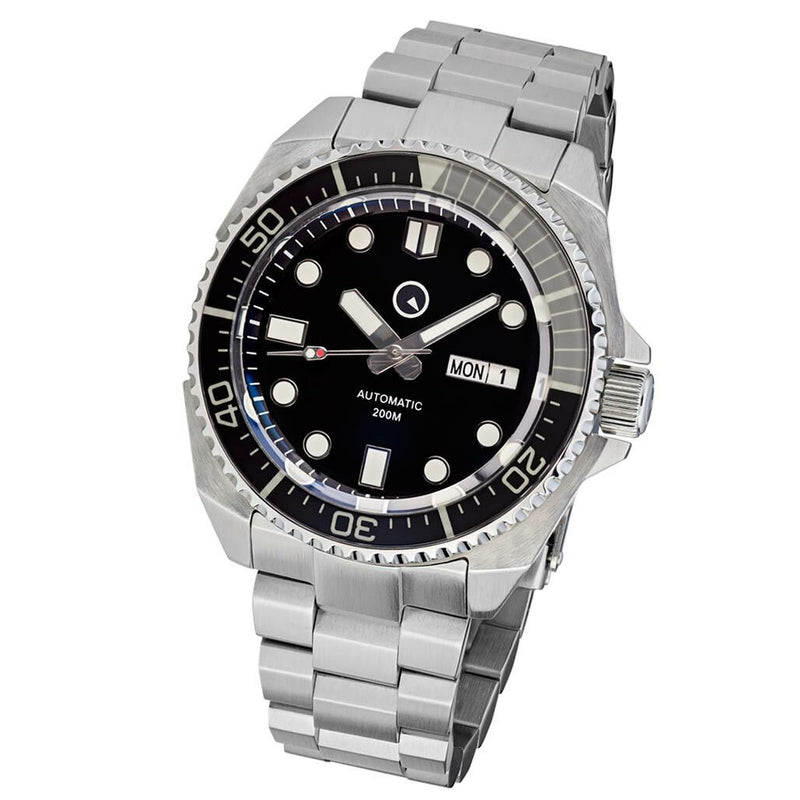 Islander Black Dial Automatic Dive Watch with AR Double-Dome Sapphire Crystal, and Luminous Sapphire Bezel Insert #ISL-65