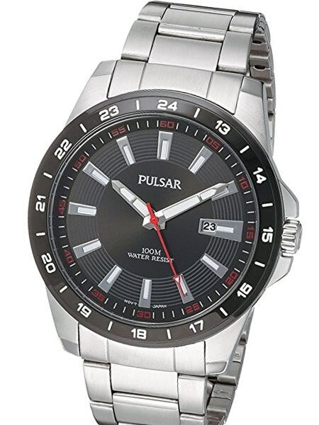 Pulsar Quartz Sport Watch with 46mm Case and Black Dial #PH9055X