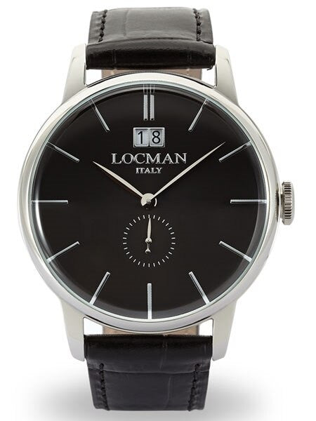 Locman 1960's Collection Big Date Quartz Dress Watch with 41mm Case #0252V01-00BKNKPK