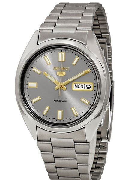 Seiko 5 Automatic Grey Dial Watch with Stainless Steel Bracelet #SNXS75