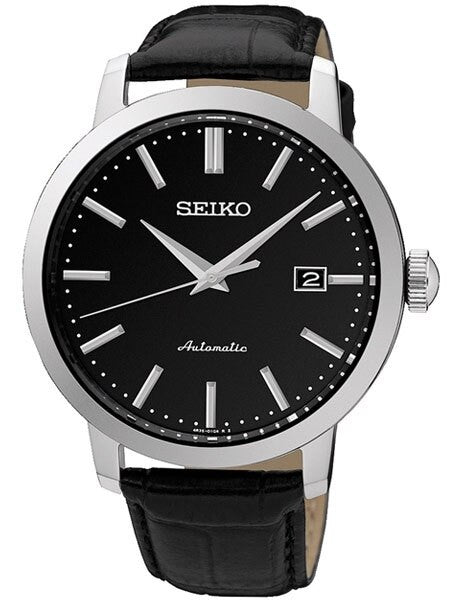 Seiko 23-Jewel Automatic Dress Watch with 42mm Case, Leather Strap #SRPA27
