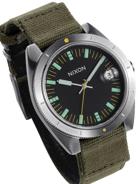 Nixon Rover Il Quartz Watch with Military Style Surplus Green Canvas Strap #A355-1089