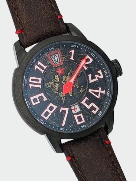 Red Star Jump Hour Automatic Watch AR Sapphire Crystal #8176G-A