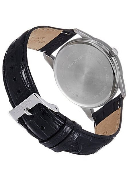 Citizen Thin Quartz Dress Watch with White Dial and Leather Strap #BI5000-01A