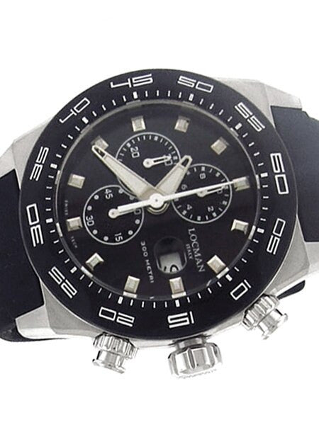 Locman Stealth 300 Meter Quartz Chronograph Watch with 46mm Case #217BKSTBKR
