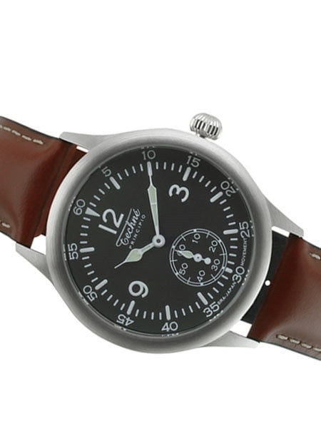 Techne 39.5mm Merlin Quartz Aviator Watch with Onion Crown and Small Seconds #246.053