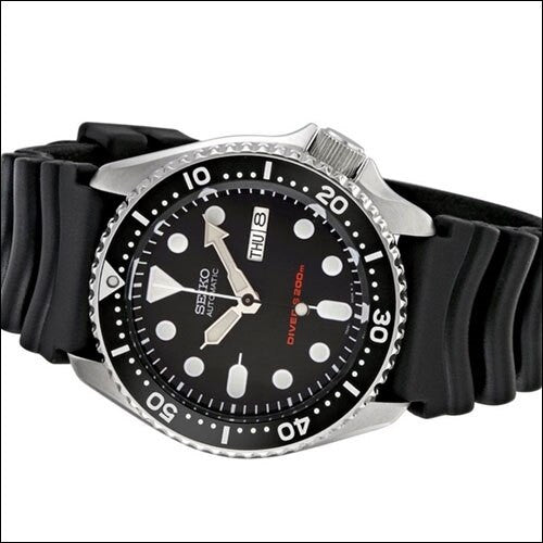 Scratch and Dent - Seiko Automatic Dive Watch with Offset Crown and Rubber Dive Strap #SKX007K1 25