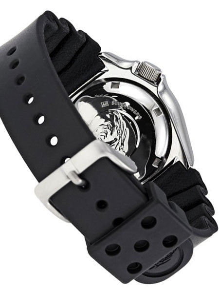 Seiko Automatic Dive Watch with Offset Crown and Rubber Dive Strap #SKX009K1