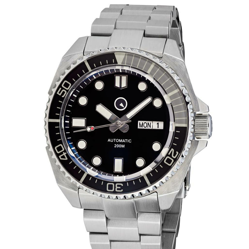 Islander Black Dial Automatic Dive Watch with AR Double-Dome Sapphire Crystal, and Luminous Sapphire Bezel Insert #ISL-65