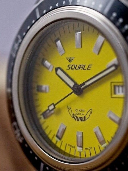 Squale 1000 meter Professional Swiss Automatic Dive watch with Black PVD Case #2002Y-PVD-R