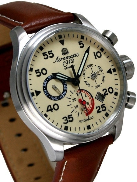 Aeromatic 1912 Automatic Calendar Watch with Cream Dial #A1425