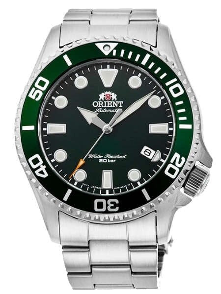 Orient Green Bezel Insert, Automatic Dive Watch with Sapphire Crystal #RA-AC0K02E10B