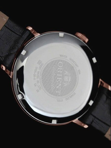 Orient Soma Automatic Dress Watch with Maroon Dial and Rose Goldtone Case #ER2K001T