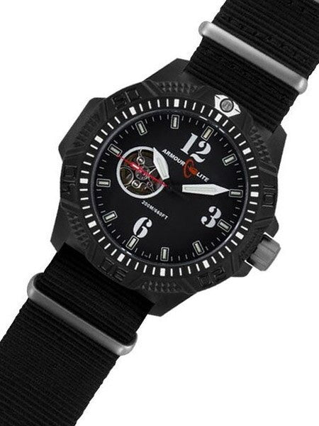 Armourlite Automatic Watch with Tritium Illumination, 47mm Polycarbonate Case and Military Strap #AL1203
