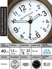 Bertucci DX3 Canvas Polycarbonate Unibody Watch with Beige Comfort Strap #11105