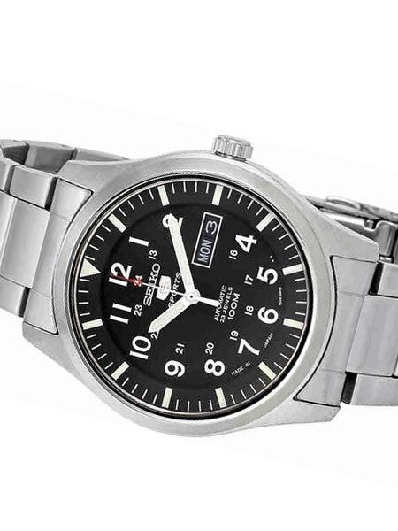 Seiko Military Black Dial Automatic Watch with 42mm Case, and SS