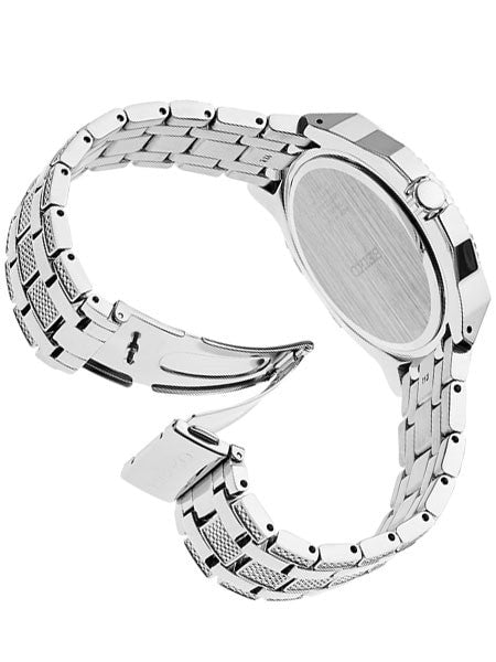 Seiko Solar Powered Watch with Swarovski Crystals on Case, Dial and Bracelet #SNE457