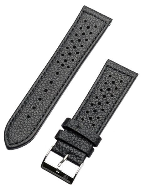 Toscana Racing-Style Black Calf Leather Watch Strap SURB-H-78030